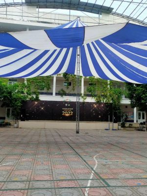 Bạt dù tròn che nắng sự kiện sân trường đk 18m