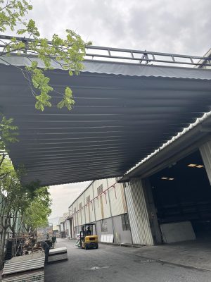 Mái bạt xếp nhà xưởng kho bãi