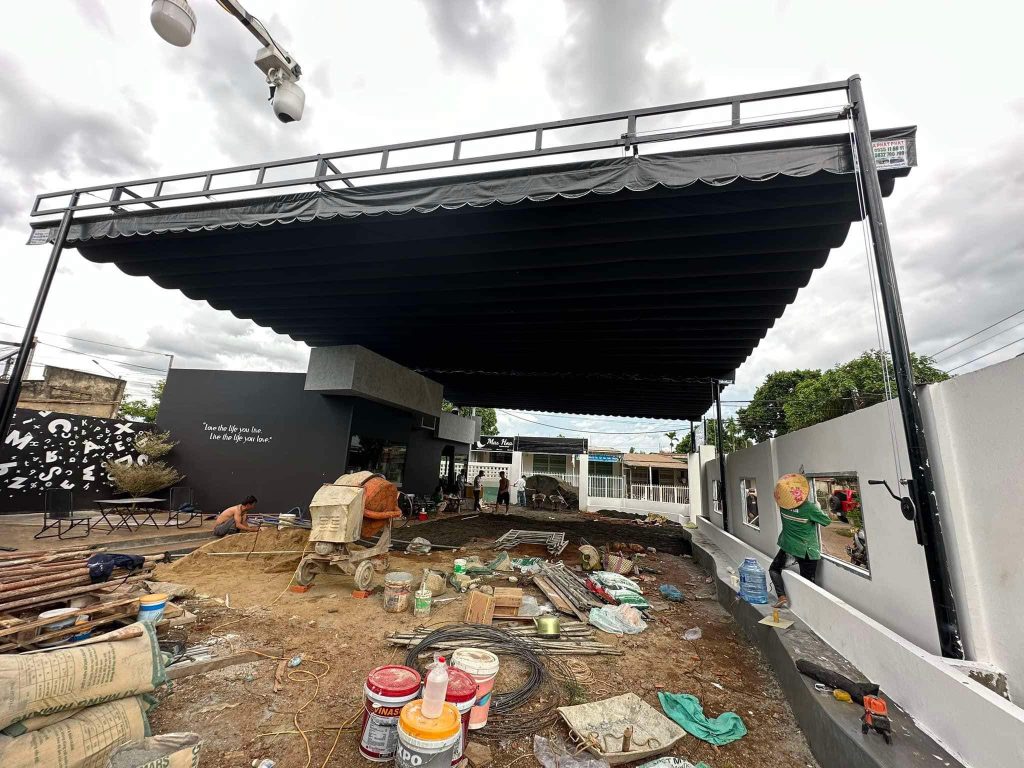 Mái bạt xếp nhà xưởng kho bãi