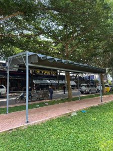 Bạt mái xếp che nắng sân vườn ngoài trời