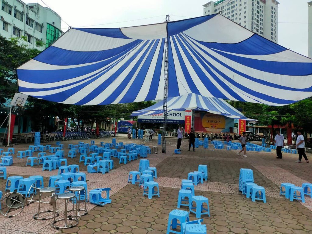Bạt dù tròn che nắng sự kiện sân trường đk 18m