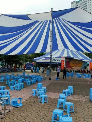 Bạt dù tròn che nắng sự kiện sân trường đk 18m