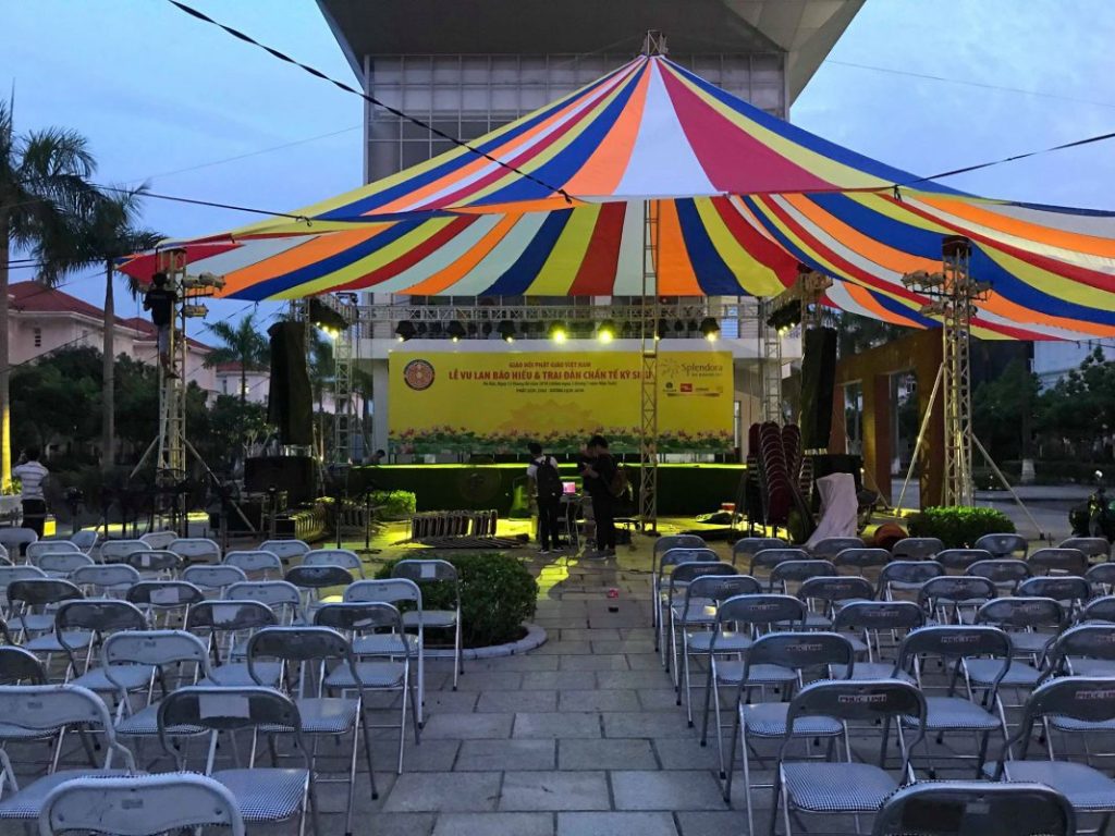 Dù tròn sự kiện đk 12m che nắng sân trường học