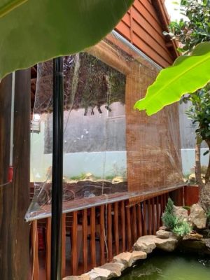 Bạt che mưa trong suốt che nắng mưa tư cuốn