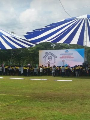 Bạt dù tròn đường kính 16m che sự kiện sân trường