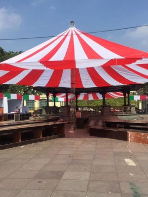 Bạt dù tròn đường kính 16m che sự kiện sân trường