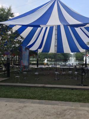 Bạt dù tròn đường kính 16m che sự kiện sân trường