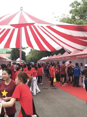 Bạt dù tròn che nắng sự kiện sân trường đk 20m