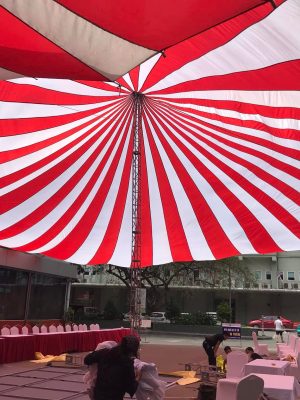 Bạt dù tròn che nắng sự kiện sân trường đk 20m