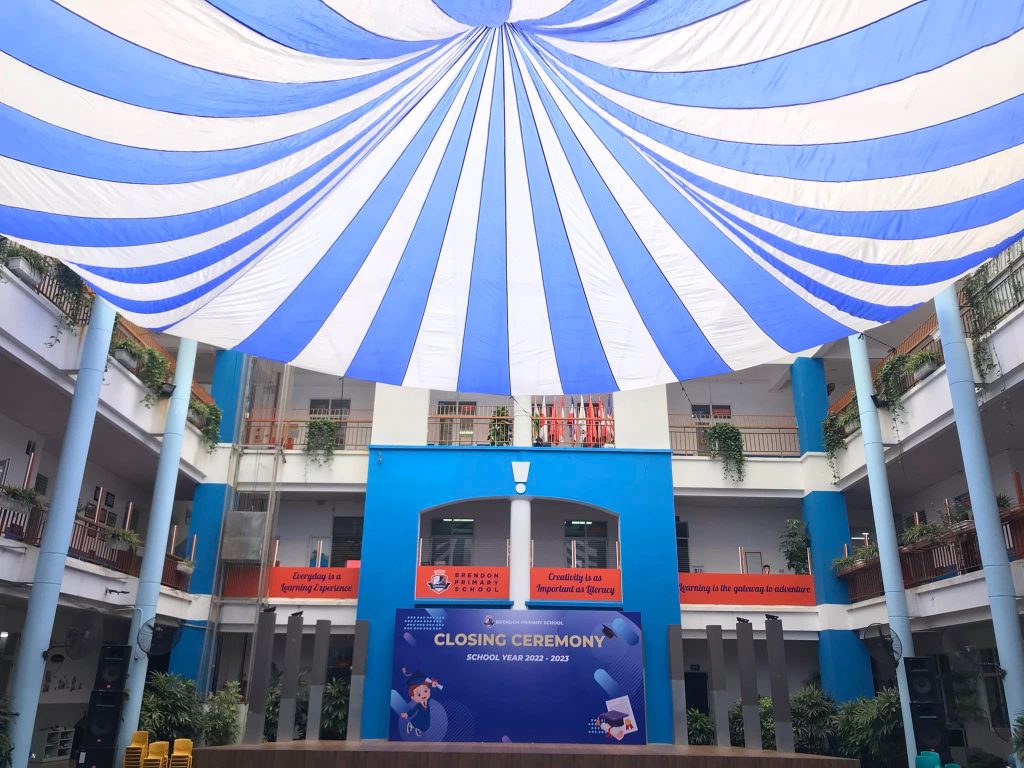 Dù tròn che nắng sự kiện sân trường học đường kính 22m