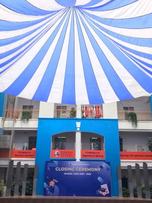 Dù tròn che nắng sự kiện sân trường học đường kính 22m