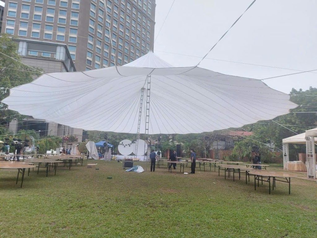 Bạt dù tròn sự kiện đường kính 20m