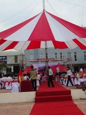 Bạt dù tròn che sân trường đường kính 12m