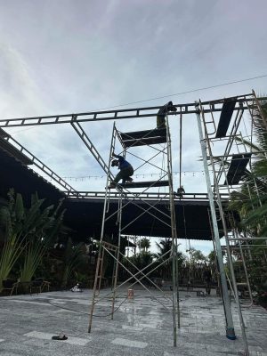 Bạt kéo mái xếp che nhà để xe