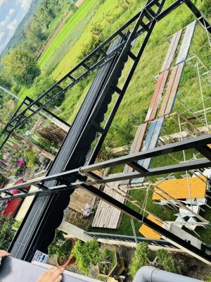 Mái xếp bạt kéo che nắng sân vườn