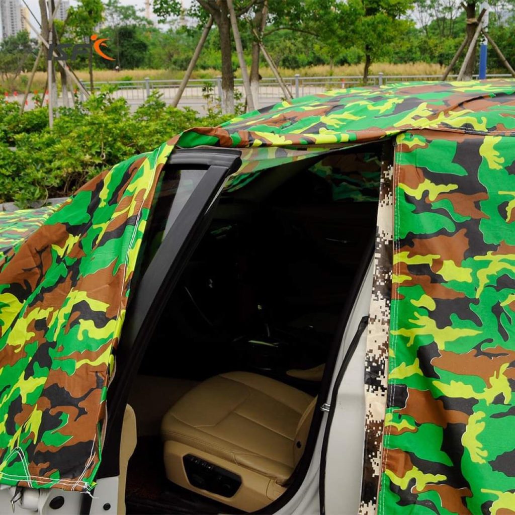 Vải rằn ri quân đội che phủ ô tô