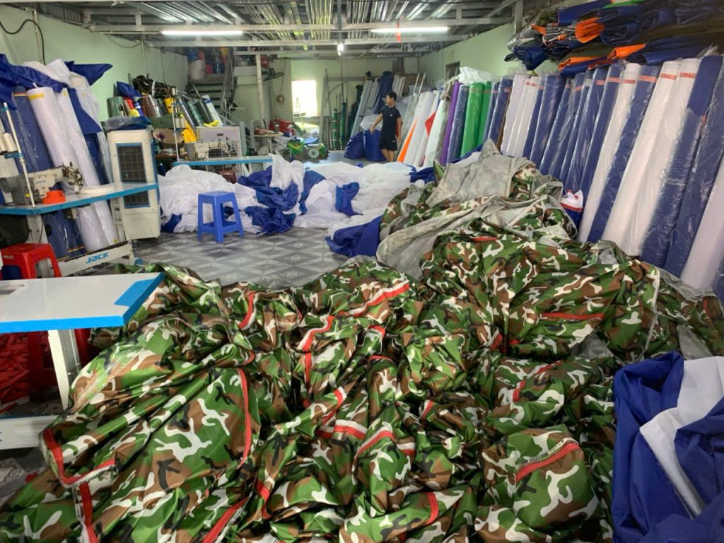 Xưởng cung cấp vải bạt dù rằn ri quân đội